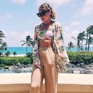 Tropical Hawaii Print Swim Cover-Up